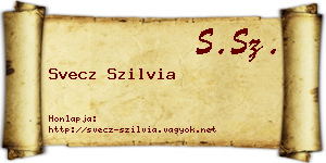 Svecz Szilvia névjegykártya